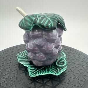 Vintage Grape Cluster Marmalade Jelly Jam Jar